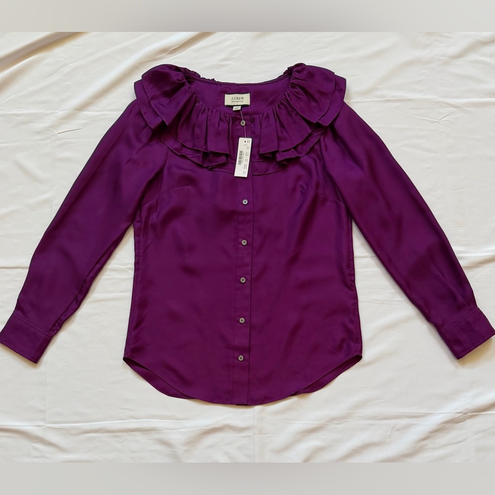 NWT J.crew Silk Blouse XXS - MINOR FLAW